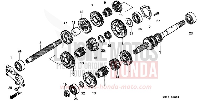BOITE DE VITESSES de Gold Wing Aspencade PEARL SPARKLING BLUE (PB269P) de 1993